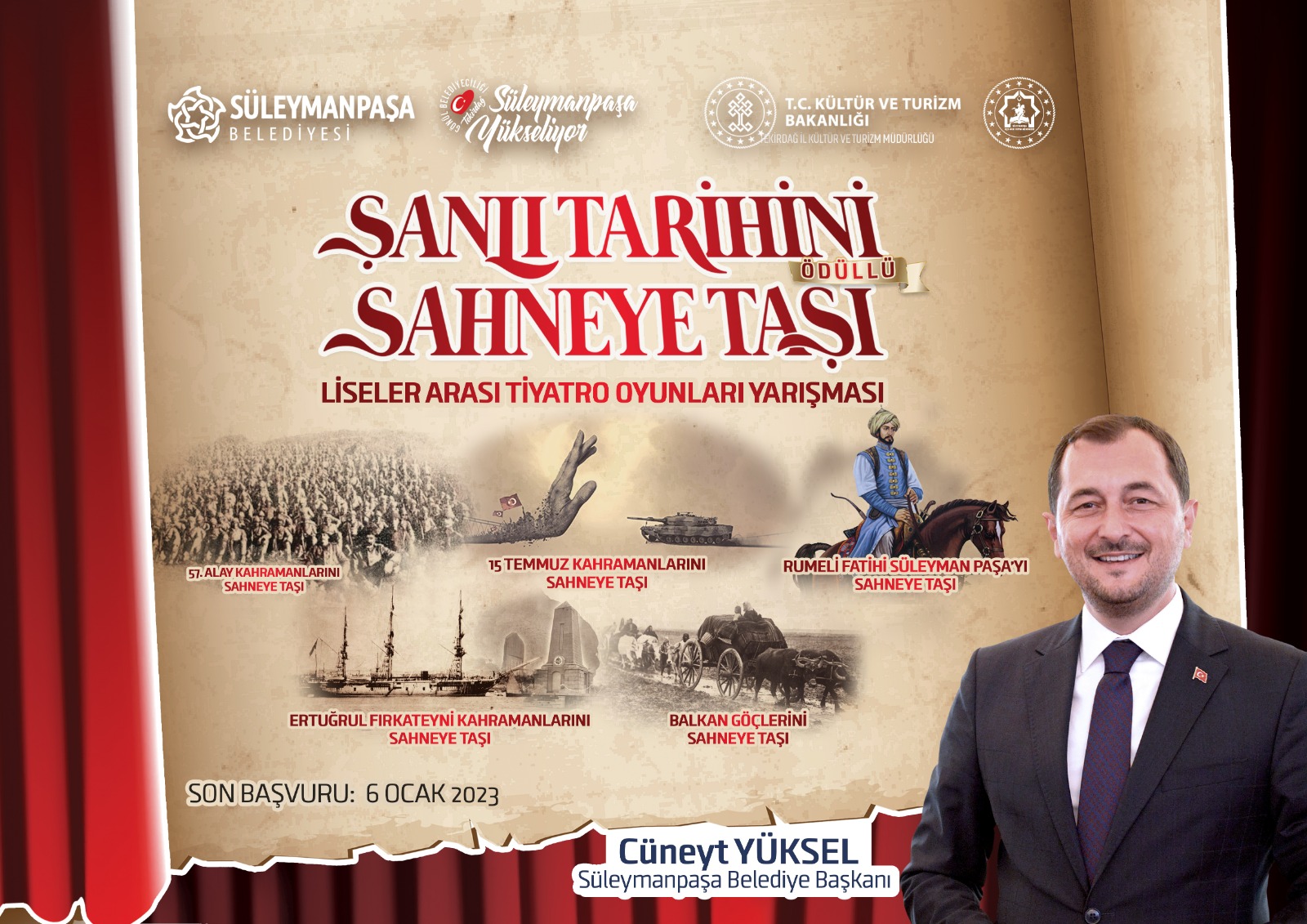 Şanlı Tarihini Sahneye Taşı Liselerarası Tiyatro Yarışması başvuruları başladı