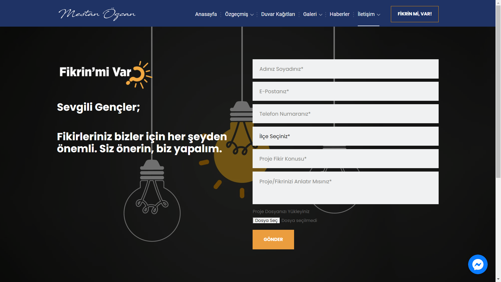 MESTAN ÖZCAN: GENÇLERİMİZİN YENİLİKÇİ FİKİRLERİNİ BEKLİYORUZ