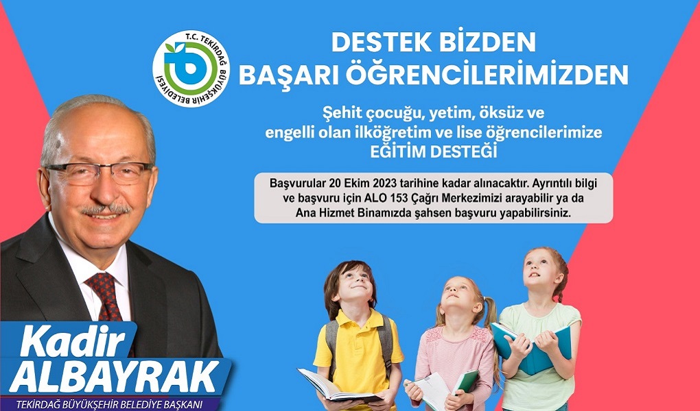 BÜYÜKŞEHİRDEN, ÖĞRENCİLERE EĞİTİM DESTEĞİ