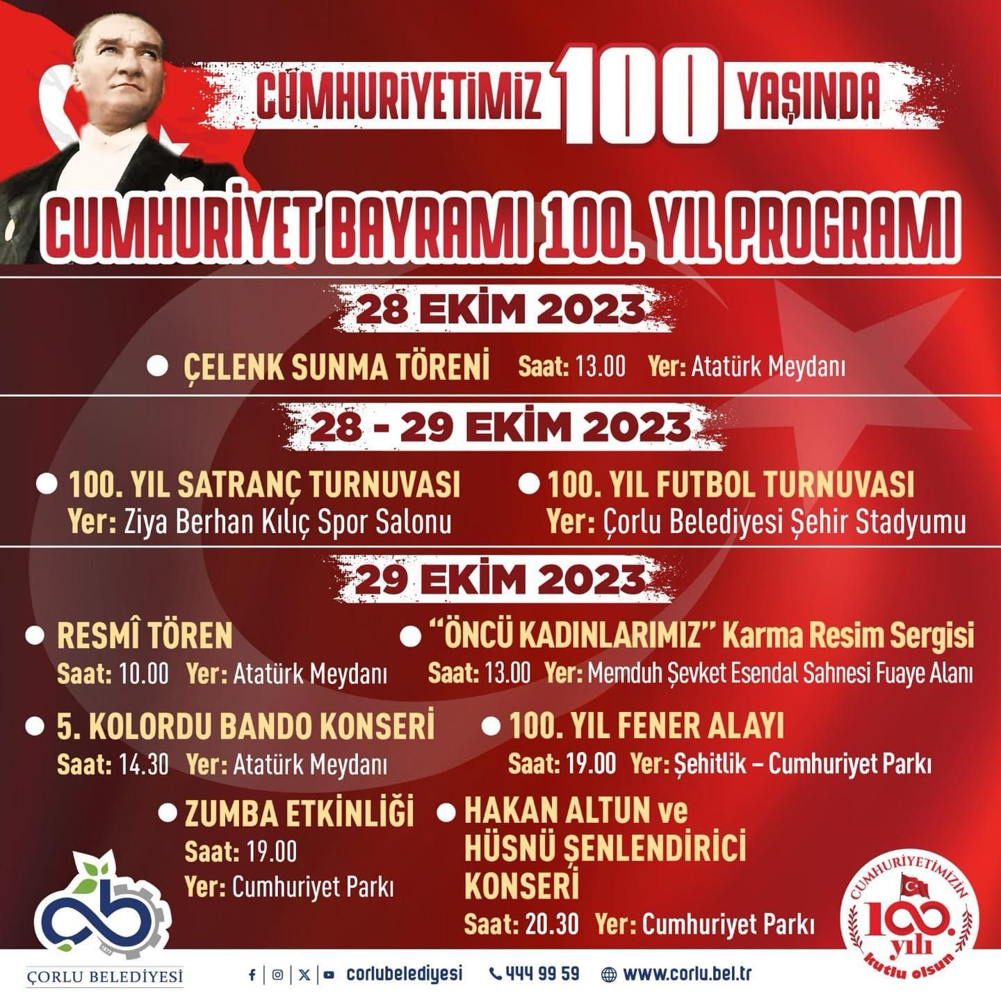 Tekirdağ”da 29 Ekim Programları Belli Oldu.