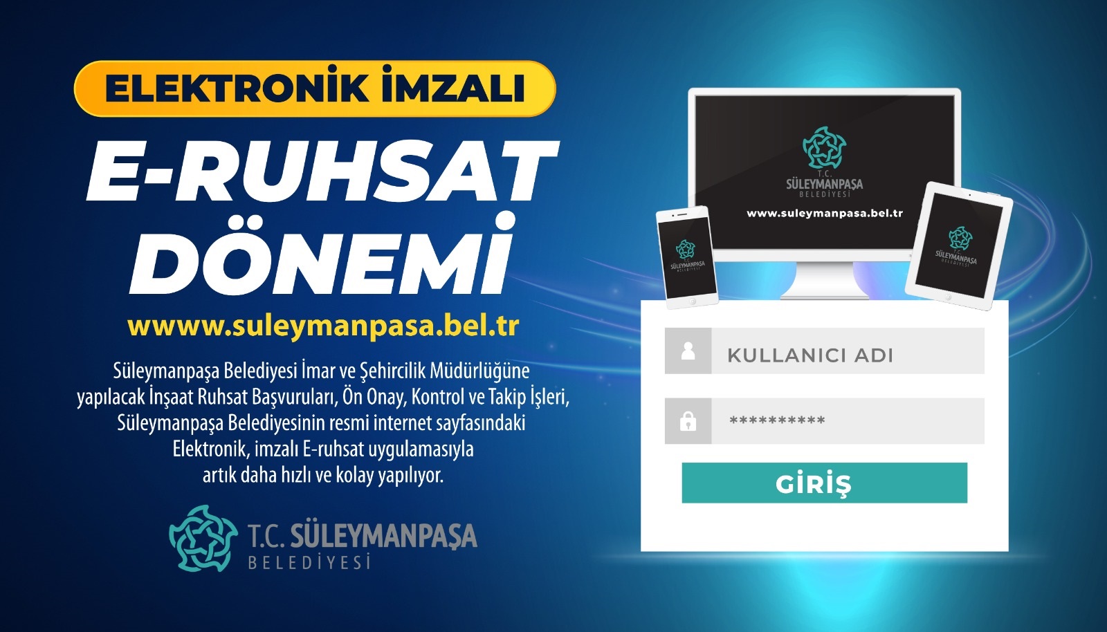 Süleymanpaşa Belediyesinde E Ruhsat Dönemi Başlıyor