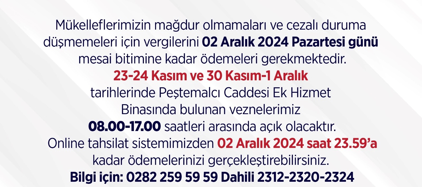 Emlak ve İşyeri Çevre Temizlik Vergisi 2. Taksit Son Ödeme Tarihi 2 Aralık