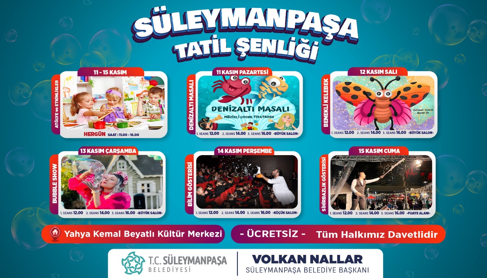 Süleymanpaşa Belediyesinden Çocuklara Ara Tatil Müjdesi