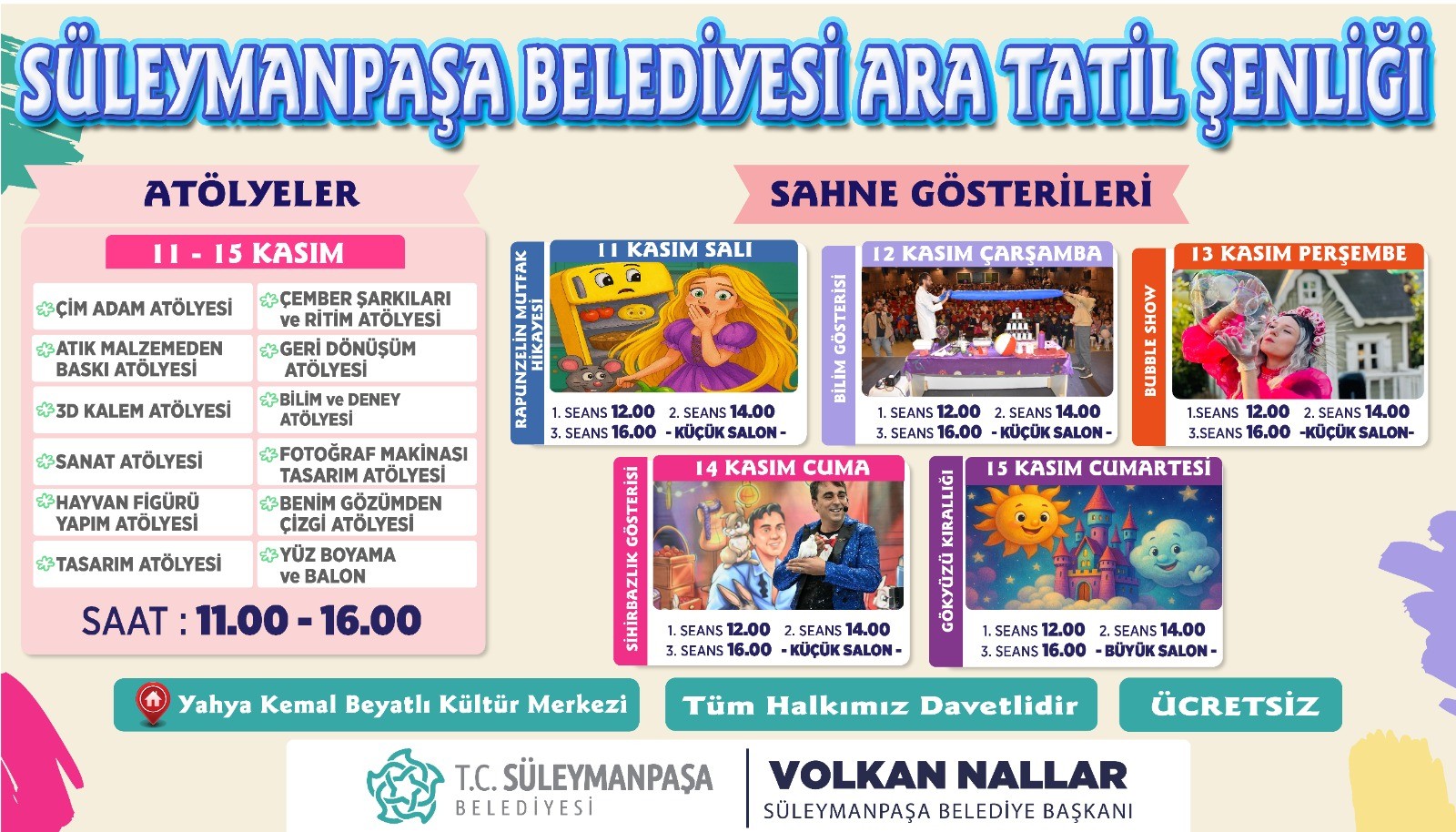 Süleymanpaşa Belediyesi Ara Tatil Şenliği Başlıyor