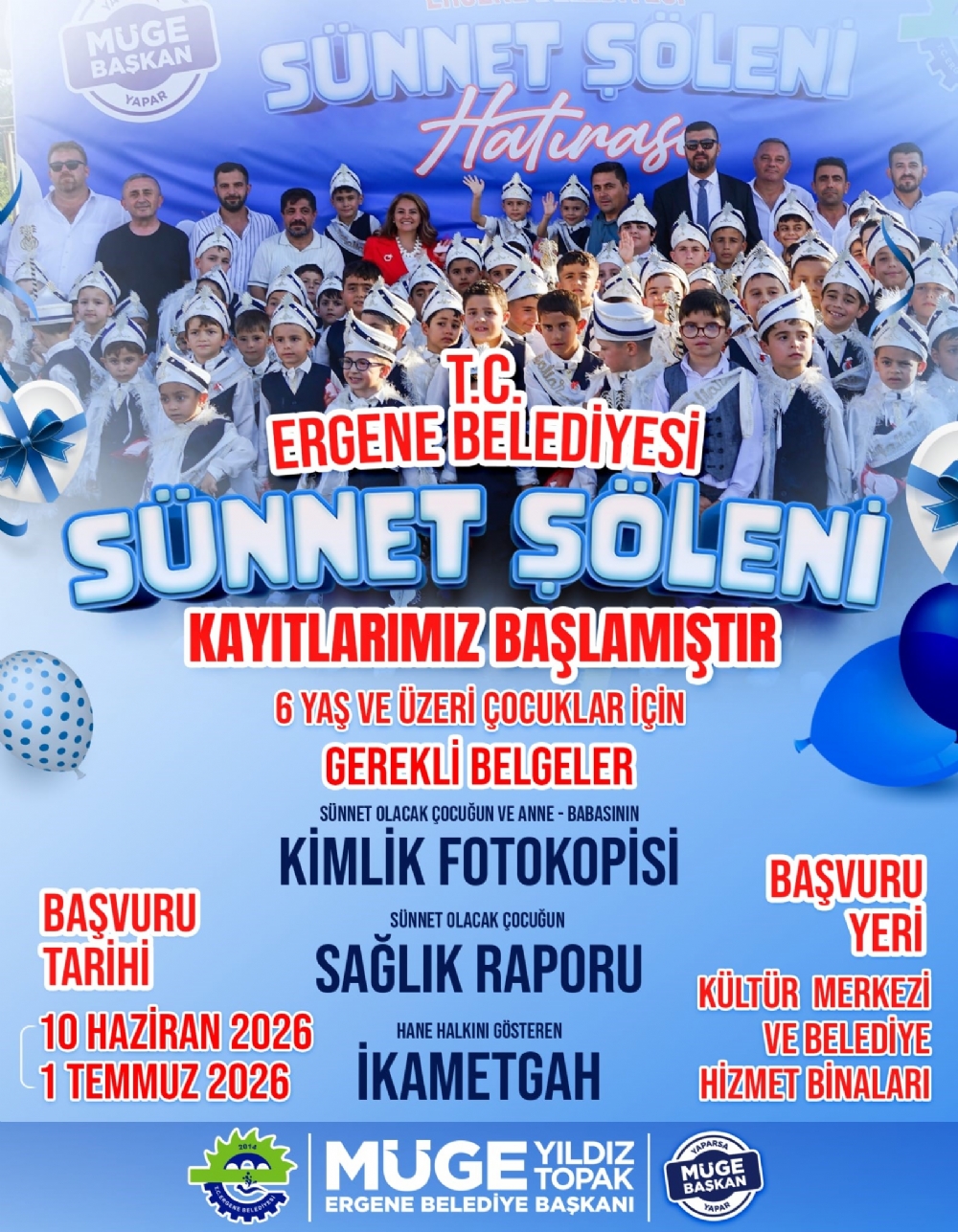 ERGENE’DE SÜNNET ŞÖLENİ KAYITLARI BAŞLIYOR!