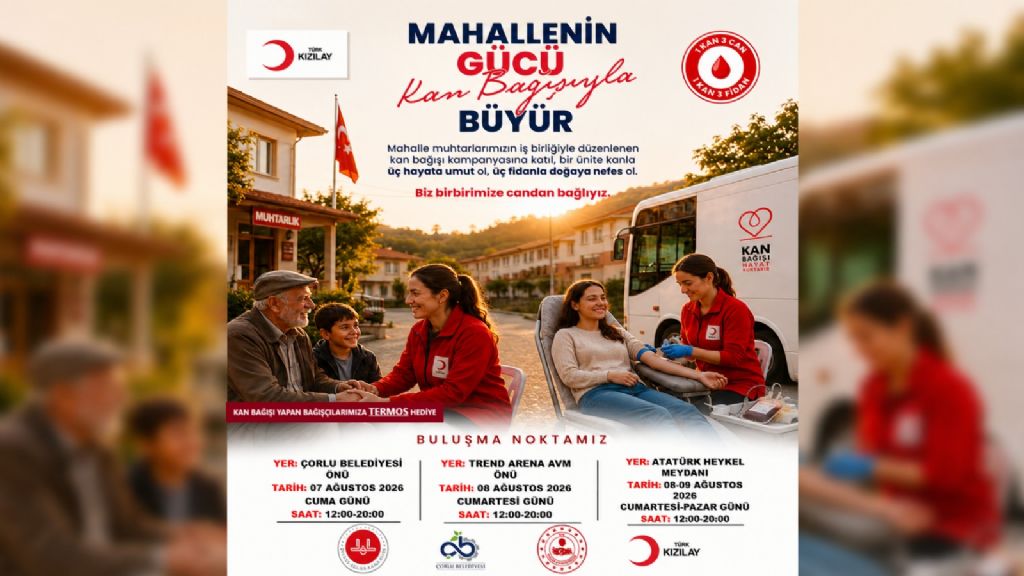Çorlu`da Kan Bağışı Kampanyası Düzenlenecek