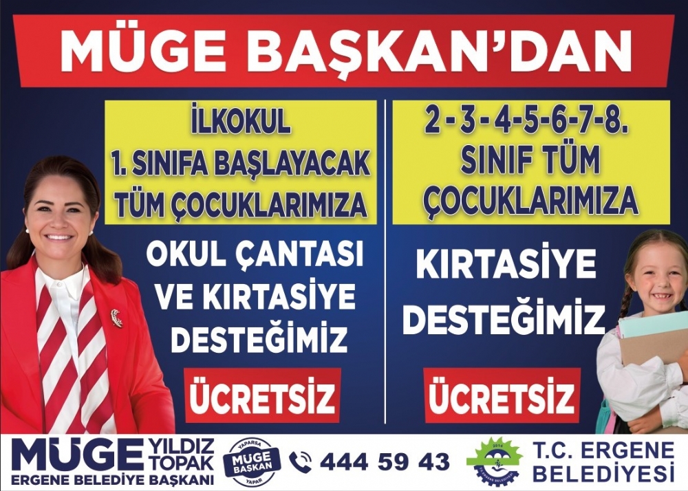 ERGENE’DE TÜM ÇOCUKLARIMIZA ÜCRETSİZ EĞİTİM DESTEĞİ!
